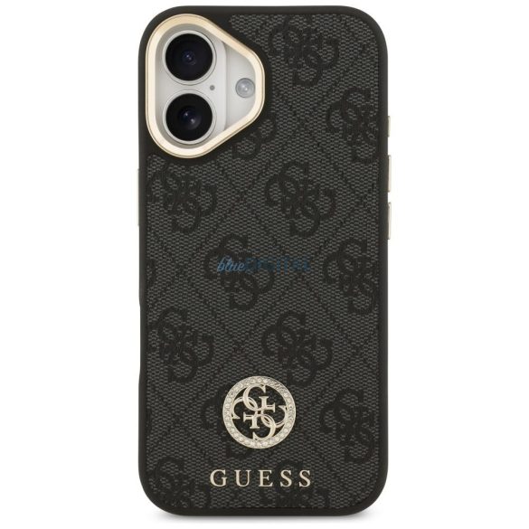GUESS tok IPHONE 17 kompatibilis MagSafe GUHMP17SP4G4DCSK (PU W/ Strass Logo & Big Strap fém gombok) fekete