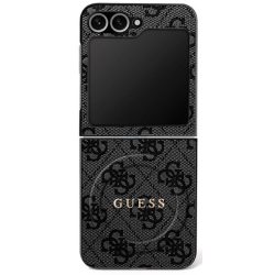   GUESS tok SAMSUNG Z Flip7 kompatibilis MagSafe GUHMZF7P4MSEGCK (mágneses 4G PU W/ Classic) fekete