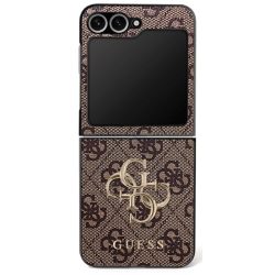   GUESS tok SAMSUNG Z Flip7 GUHCZF74GMGBR (PU bőr 4G fém logó) barna