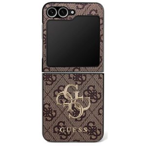 GUESS tok SAMSUNG Z Flip7 GUHCZF74GMGBR (PU bőr 4G fém logó) barna