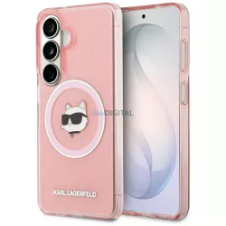   KARL LAGERFELD tok SAMSUNG S26 Plushoz KLHMS26MHMKBCHOP (mágneses IML, ismétlődő logó és Choupette) rózsaszín