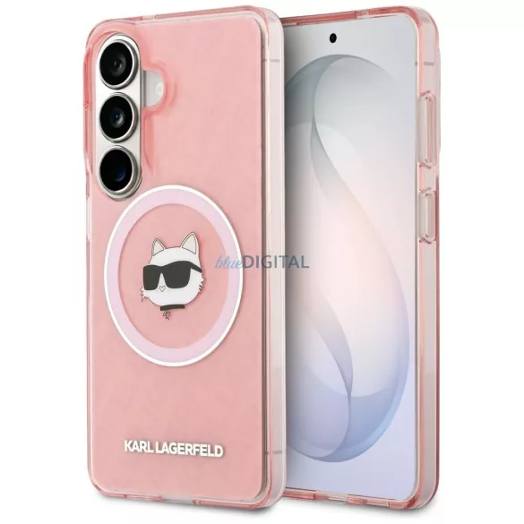 KARL LAGERFELD tok SAMSUNG S26 Plushoz KLHMS26MHMKBCHOP (mágneses IML, ismétlődő logó és Choupette) rózsaszín