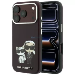   KARL LAGERFELD tok IPHONE 18 Pro Max/ 17 Pro Max-hoz MagSafe-kompatibilis (Smooth Karl & Choupette Bodies) burgund