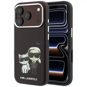 KARL LAGERFELD tok IPHONE 18 Pro Max/ 17 Pro Max-hoz MagSafe-kompatibilis (Smooth Karl & Choupette Bodies) burgund