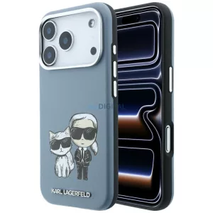 KARL LAGERFELD tok IPHONE 18 Pro Max/ 17 Pro Max-hoz MagSafe-kompatibilis (Smooth Karl & Choupette Bodies) light kék