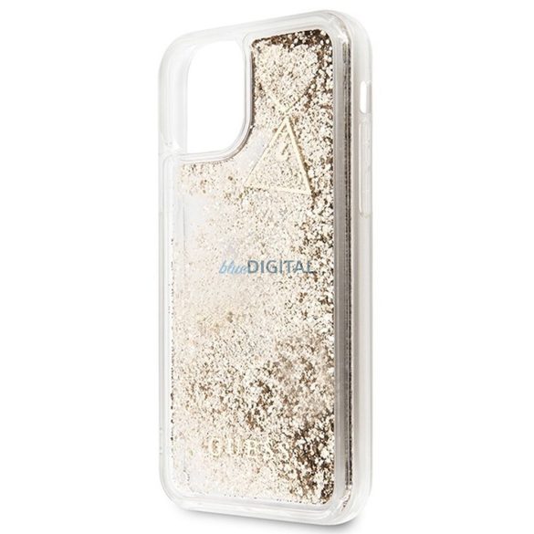 Eredeti előlap GUESS GUOHCN61GLHFLGO iPhone 11 (folyékonye Glitter Charms / arany) tok