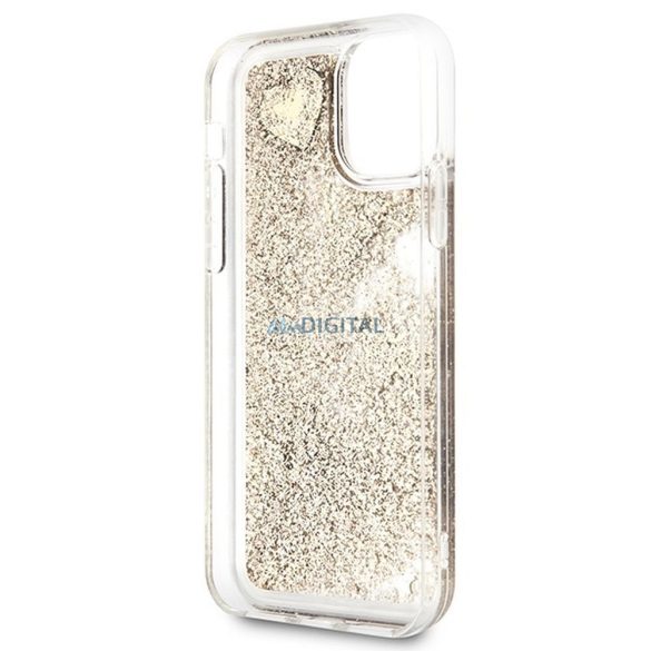 Eredeti előlap GUESS GUOHCN61GLHFLGO iPhone 11 (folyékonye Glitter Charms / arany) tok