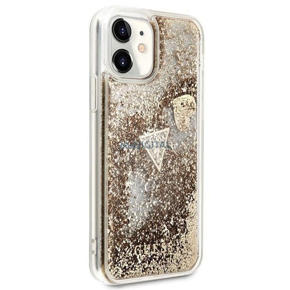 Eredeti előlap GUESS GUOHCN61GLHFLGO iPhone 11 (folyékonye Glitter Charms / arany) tok