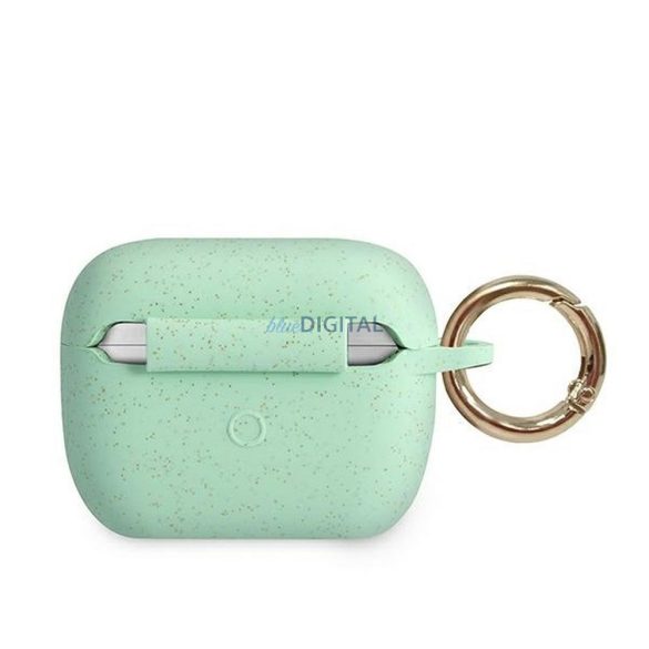 Guess GUACAPSILGLGN Silicone Glitter tok AirPods Pro - zöld