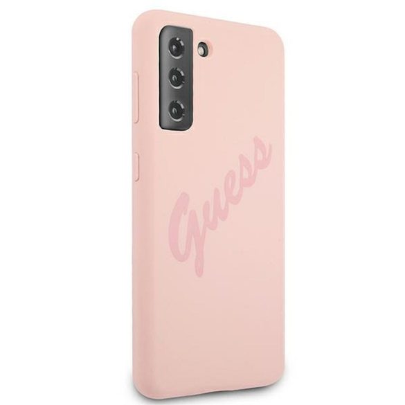 Eredeti tok Guess guhcs21mlsvspi Samsung S21 Plus (szkript Vintage / Pink)