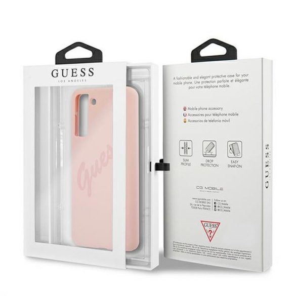 Eredeti tok Guess guhcs21mlsvspi Samsung S21 Plus (szkript Vintage / Pink)