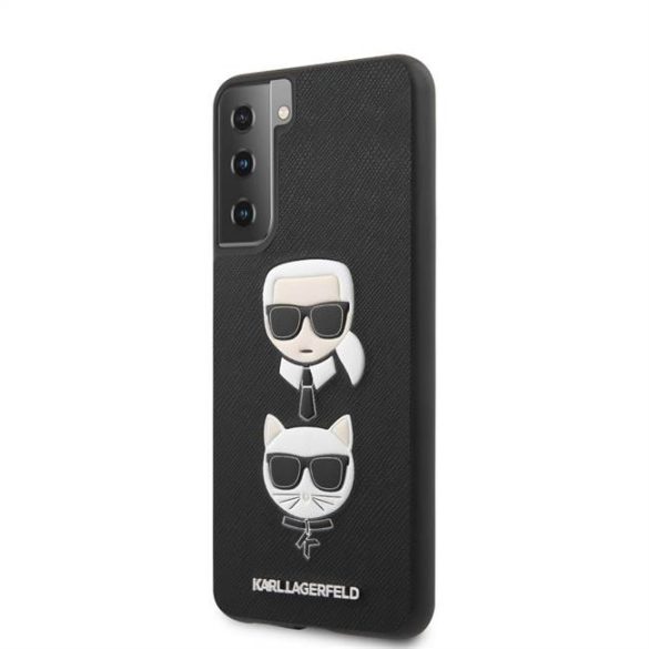 Eredeti előlap tok Karl Lagerfeld KLHCS21MSAKICKCBK Samsung Galaxy S21 Plus fekete telefontok