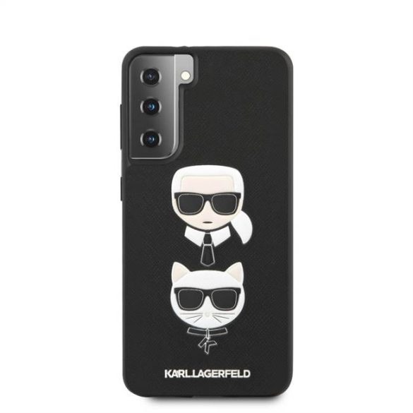 Eredeti előlap tok Karl Lagerfeld KLHCS21MSAKICKCBK Samsung Galaxy S21 Plus fekete telefontok