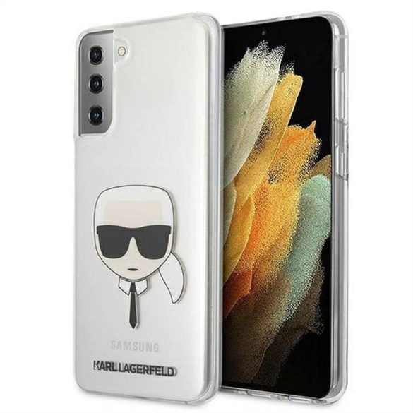 Eredeti tok Karl Lagerfeld KLHCS21MKTR Samsung S21 Plus (Karl feje / átlátszó)