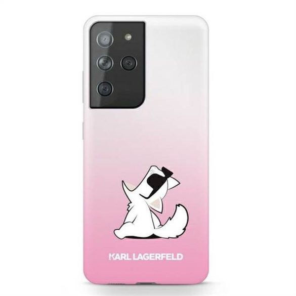 Eredeti tok Karl Lagerfeld KLHCS21LCFNRCPI Samsung S21 Ultra (Choupette Fun / Pink)