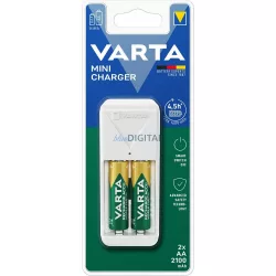   VARTA MINI elemtöltő AA/AAA elemek töltésére 2db AA újratölthető elemmel (2100 mAh)