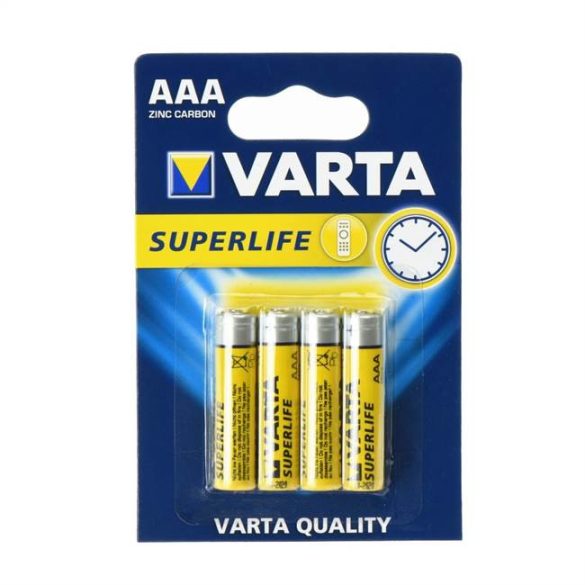 Zinc elem Varta Superlife R3 (AAA) - 4 darab