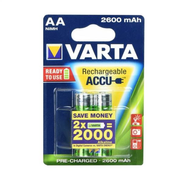 Újratölthető akkumulátor Varta R6 2600 mAh (AA) 2 pz Professional kész