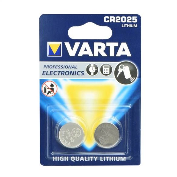 Varta CR2025 lítium elem 3V - 2 db-os kiszerelés