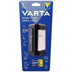 VARTA zseblámpa LED Work flex area 17648 + 3 x akkumulátor R6 (AA)