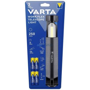 VARTA zseblámpa LED munka flex teleszkóp fény 250lm 18646 + 4 x elem R6 (AA)