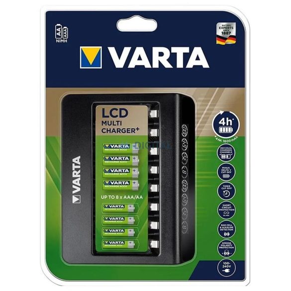 VARTA LCD MULTI elemtöltő max 8 AA/AAA elem töltésére (elemek nélkül)