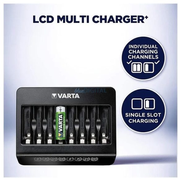 VARTA LCD MULTI elemtöltő max 8 AA/AAA elem töltésére (elemek nélkül)