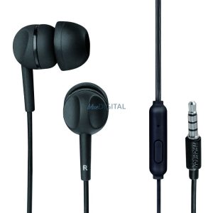 Thomson EAR3005BK vezetékes fülhallgató 3.5mm jack csatlakozóval, mikrofonnal - fekete