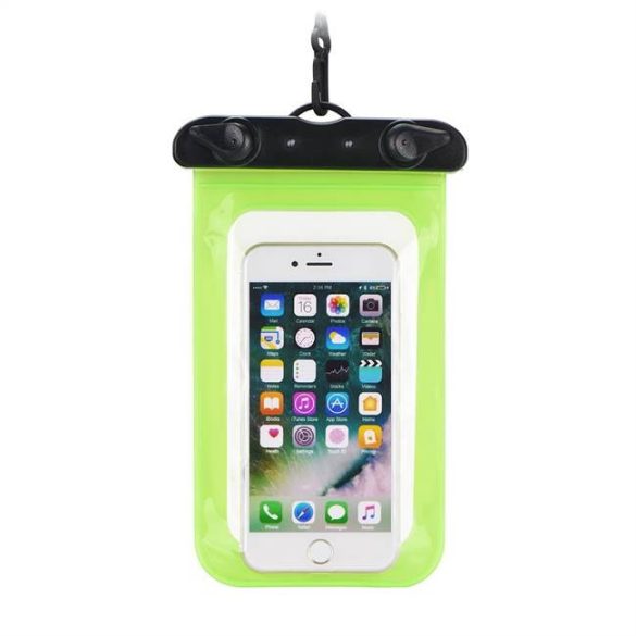 Vízálló mobiltelefon táska műanyag záró - zöld telefontok