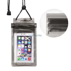   Vízálló mobiltelefon táska Zipper zárás - fekete telefontok