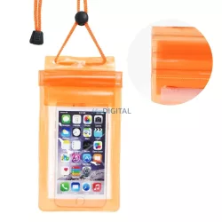   Vízálló mobiltelefon táska Zipper zárás - narancssárga telefontok