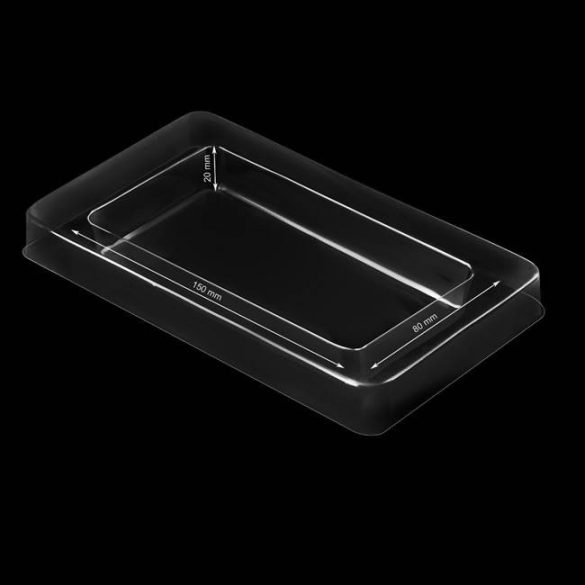 Univerzális műanyag doboz ablakkal + tálca (180x105x20mm)