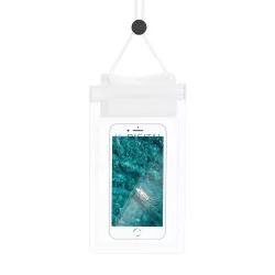   Vízálló mobiltelefon táska Zipper zárás - fehér telefontok