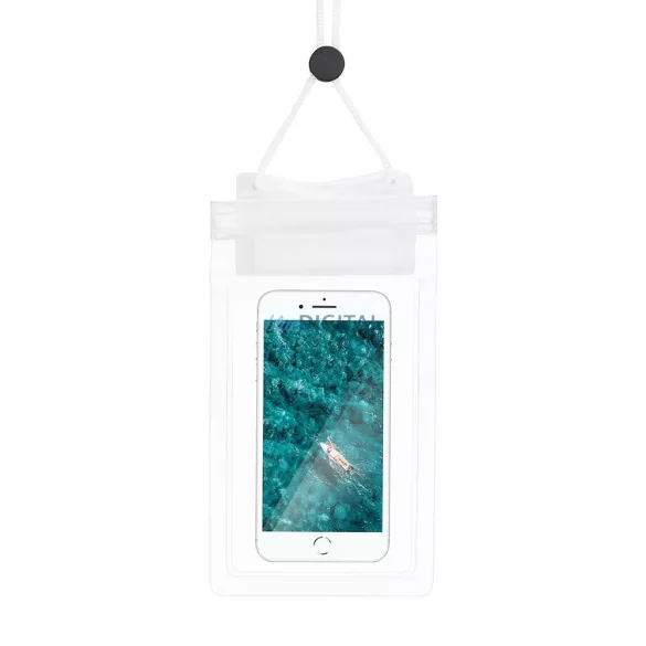 Vízálló mobiltelefon táska Zipper zárás - fehér telefontok