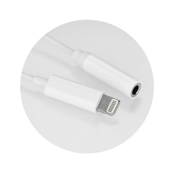 HF Adapter / audio iPhone Lightning 8-pin - Jack 3,5mm fehér (anya) AHFI-3.5