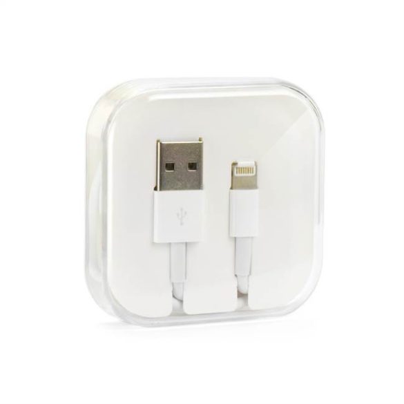 Kábel USB iPhone Lightning 8-pólusú fehér BOX HD4