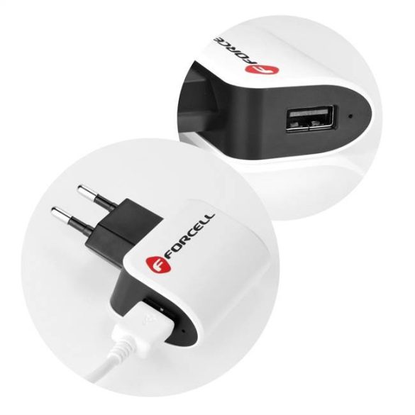 Töltő Micro USB Universal 1A + kábel Forcell