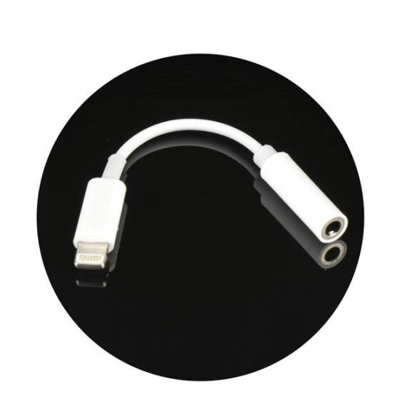 HF Adapter / audio iPhone Lightning 8-pin - Jack 3,5mm dobozban (anya), fekete