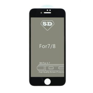 5D teljes felületen ragasztós Edzett üveg tempered glass - Iphone X / XS / 11 Pro betekintésvédett fekete üvegfólia