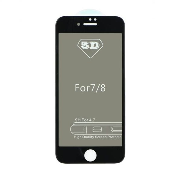 5D teljes felületen ragasztós Edzett üveg tempered glass - Iphone X / XS / 11 Pro betekintésvédett fekete üvegfólia