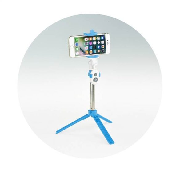 Combo szelfi selfie bot állvány és távvezérlő bluetooth kék