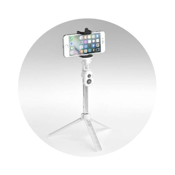Combo szelfi selfie bot állvány és távvezérlő bluetooth fehér