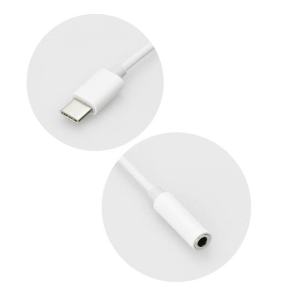 HF Adapter / audio Type-C USB-C - Jack 3,5mm fehér