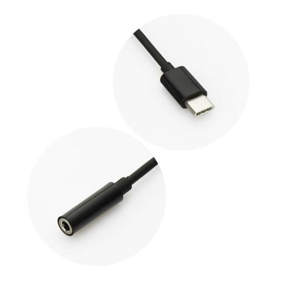 HF Adapter / audio Type-C USB-C - Jack 3,5mm fekete