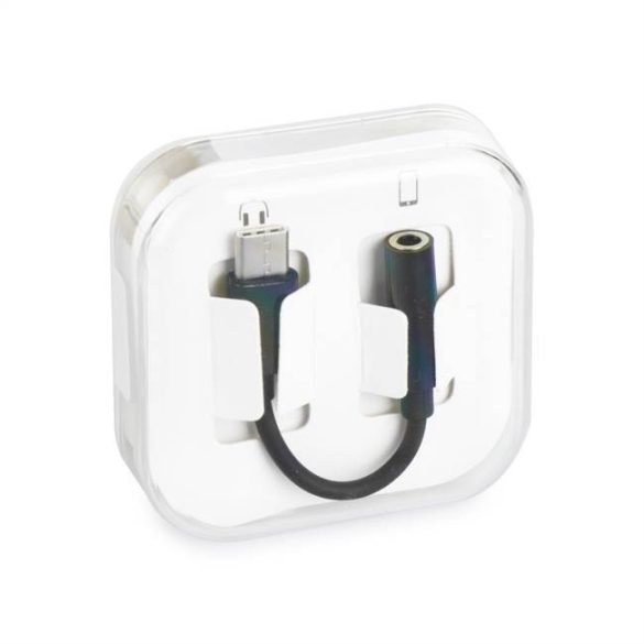 HF Adapter / audio Type-C USB-C - Jack 3,5mm fekete doboz