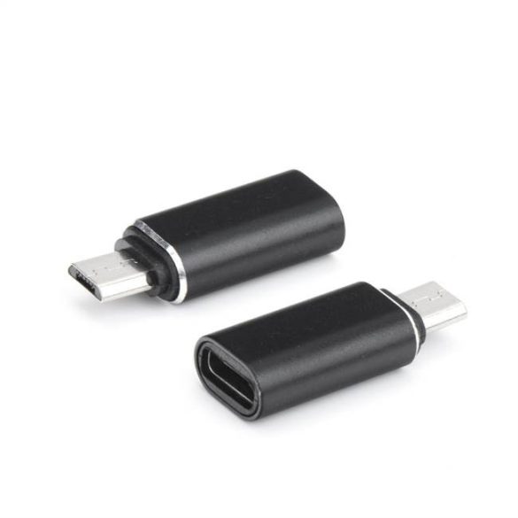 Adapter töltő Type-c - Micro USB fekete