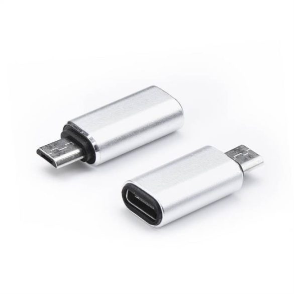 Adapter töltő Type-c - Micro USB ezüst