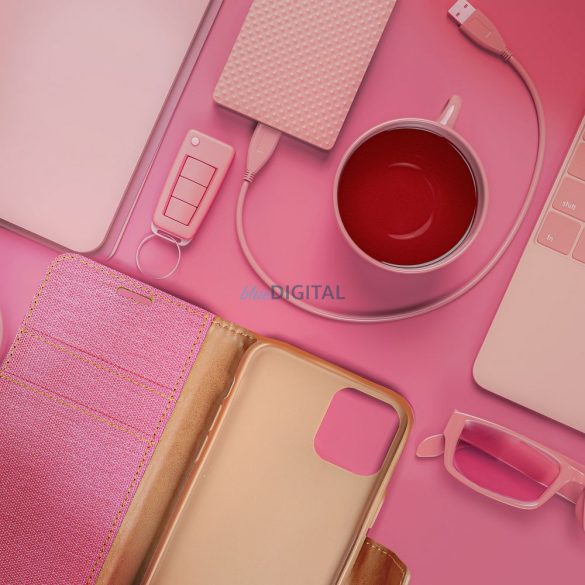CANVAS könyvtok Samsung A7 2018 rózsaszín