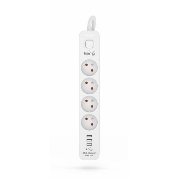 Power strip 4 aljzat + 3xUSB A 3 méter 3×1.5mm² H05VV-F 16A/250V~M02414