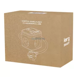   KERG Smart 3-aljzatos elosztókocka + USB-A+USB-C töltő 1,5m 3×1,5mm2 H05VV-F 16A/250V~ - fehér